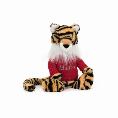 Jellycat Bashful Tiger with Red Jumper Australia | 620397RDX